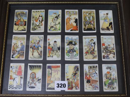 Thirty six Churchmans cigarette cards, in two frames